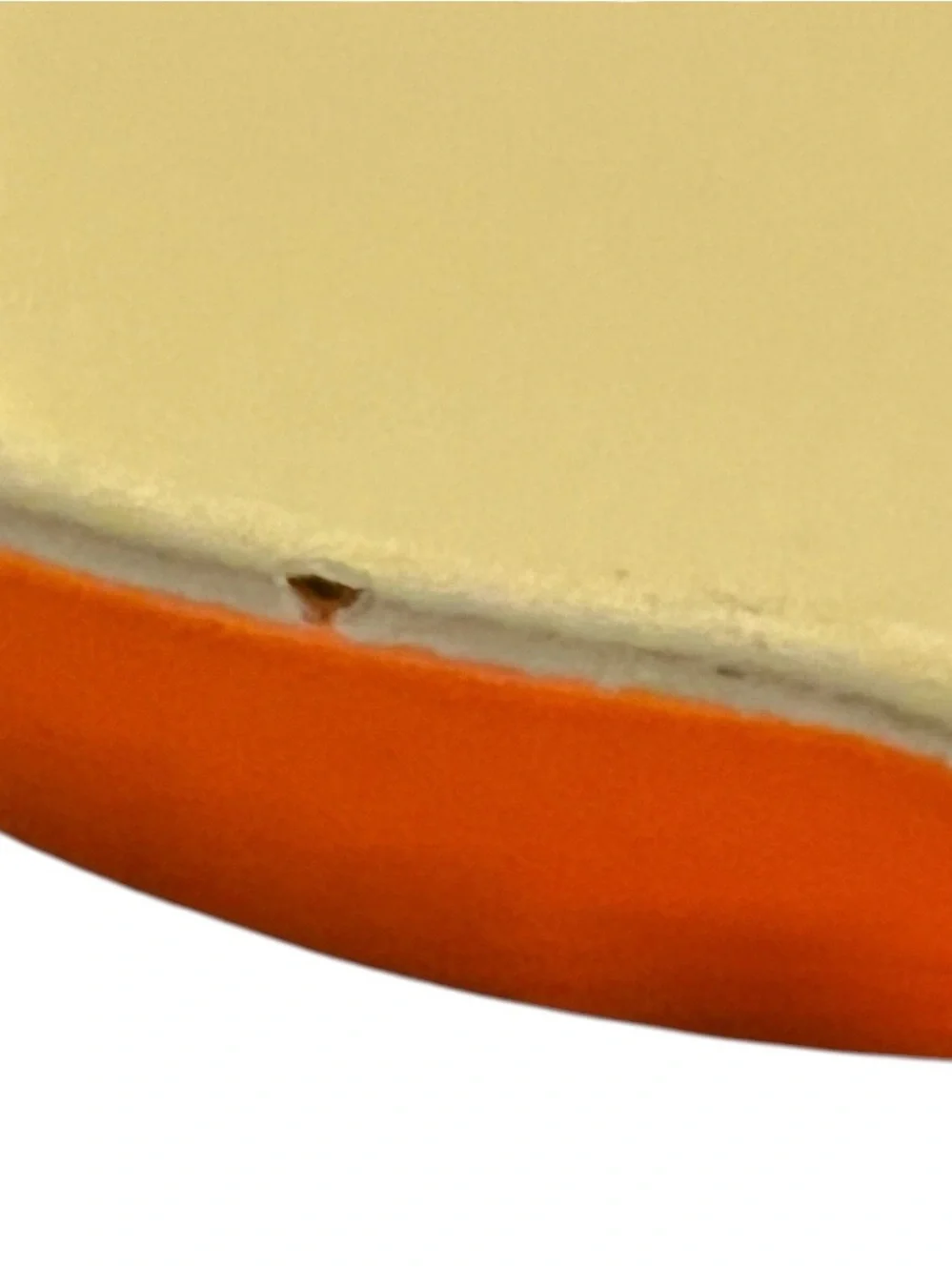 Le Creuset Orange flame Enamel Cast Iron Sm Skillet #16 France Double Spout 6”